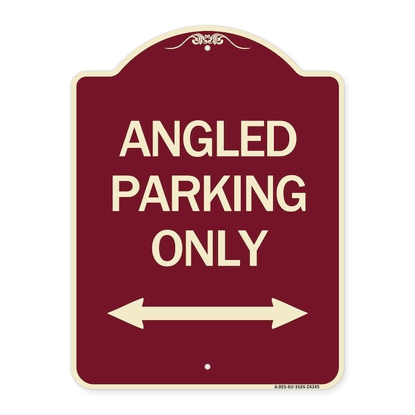 Signmission Angle Parking W/ Bidirectional Arrow Heavy-Gauge Aluminum Sign, 24" x 18", BU-1824-24345 A-DES-BU-1824-24345 - main